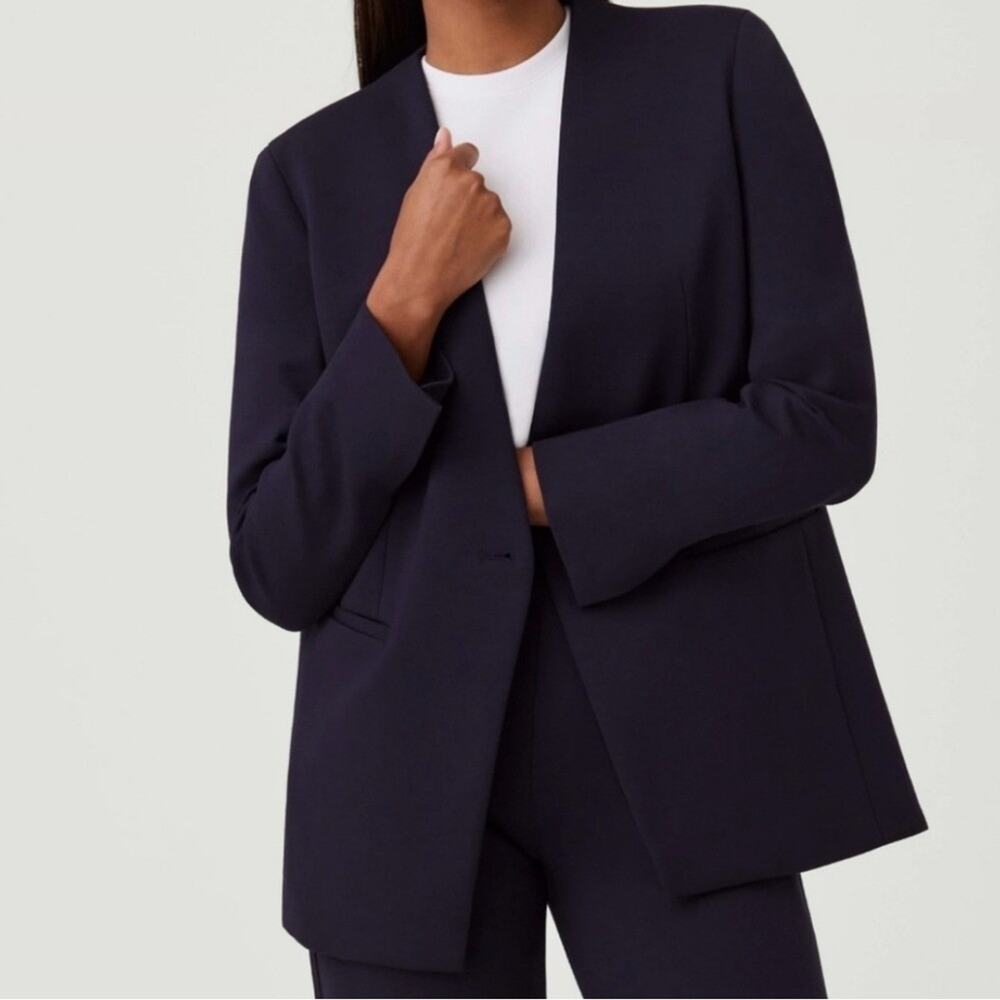 Jones New York Classic Black Button Front Blazer Tailored Office Career Jacket